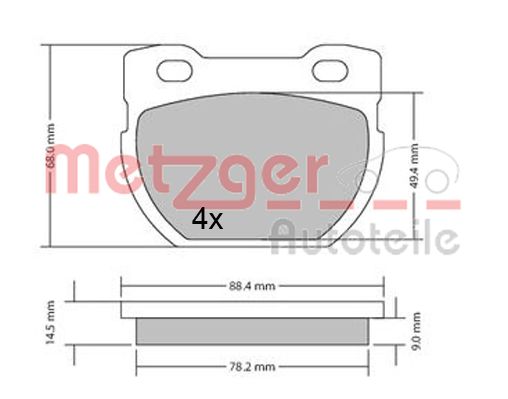 METZGER Hátsó fékbetét 1170432_METZ