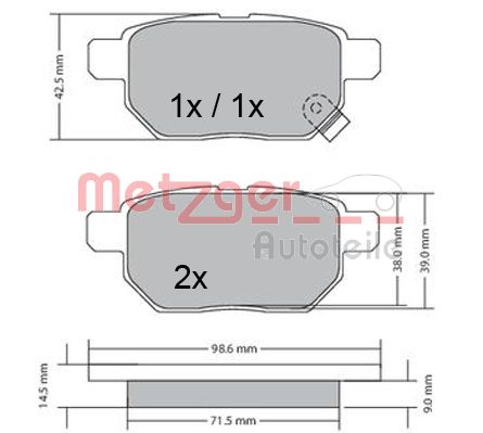 METZGER 1170444_METZ Hátsó fékbetét