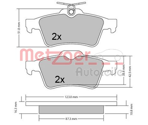 METZGER Hátsó fékbetét 1170503_METZ