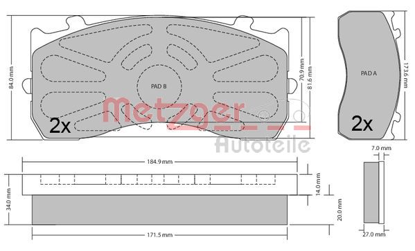 METZGER Első fékbetét 1170525_METZ