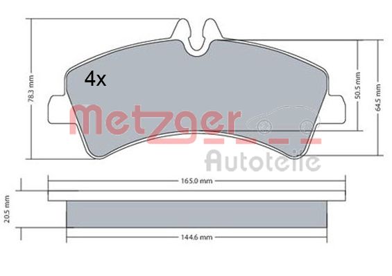 METZGER Hátsó fékbetét 1170543_METZ