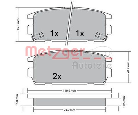 METZGER Hátsó fékbetét 1170585_METZ