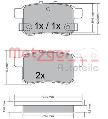 METZGER Hátsó fékbetét 1170593_METZ