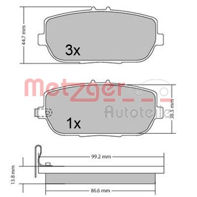 METZGER Hátsó fékbetét 1170617_METZ