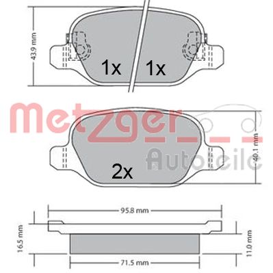 METZGER Hátsó fékbetét 1170680_METZ