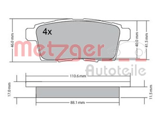 METZGER Hátsó fékbetét 1170686_METZ