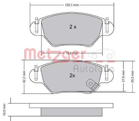 METZGER Hátsó fékbetét 1170809_METZ