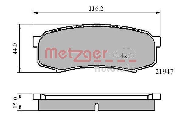 METZGER Hátsó fékbetét 1170871_METZ