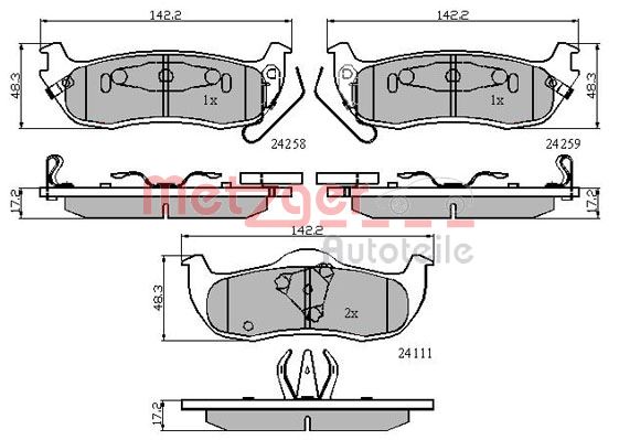 METZGER Hátsó fékbetét 1170884_METZ