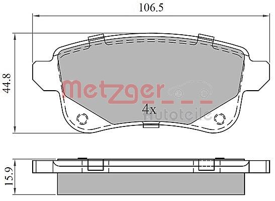 METZGER Hátsó fékbetét 1170909_METZ