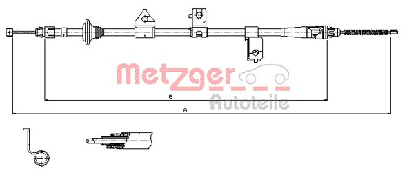 METZGER Kézifék bowden 17.6027_METZ