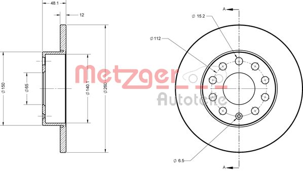 METZGER Hátsó féktárcsa 6110030_METZ