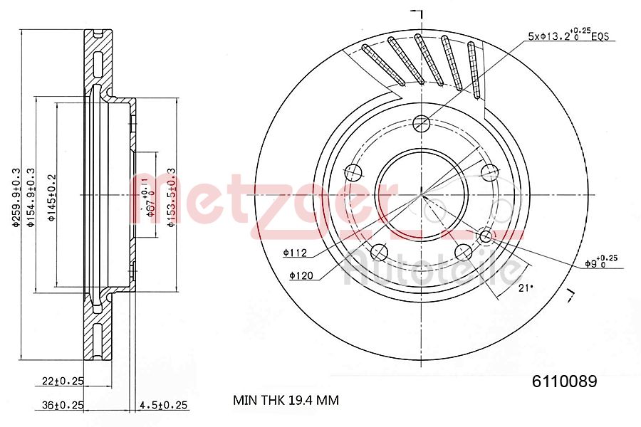 METZGER Első féktárcsa 6110089_METZ