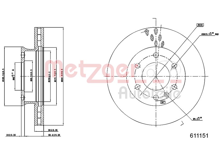 METZGER Első féktárcsa 6110151_METZ