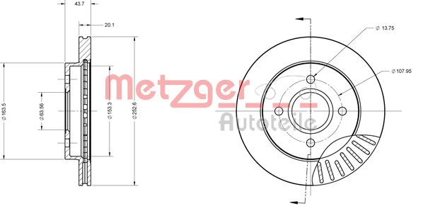 METZGER Hátsó féktárcsa 6110157_METZ