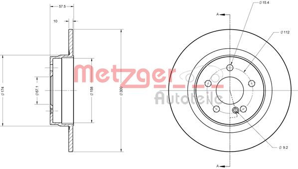 METZGER Hátsó féktárcsa 6110209_METZ