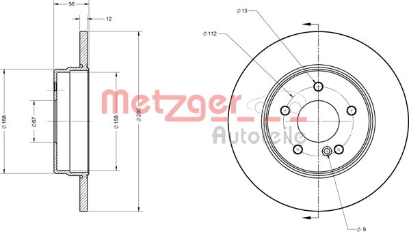 METZGER Hátsó féktárcsa 6110218_METZ