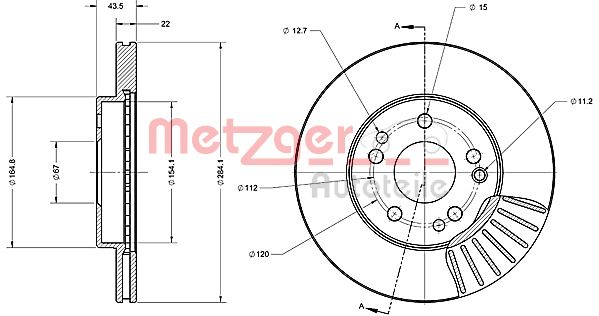 METZGER Első féktárcsa 6110223_METZ