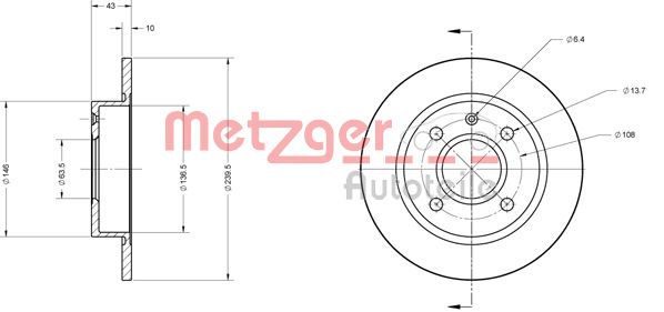 METZGER Első féktárcsa 6110243_METZ