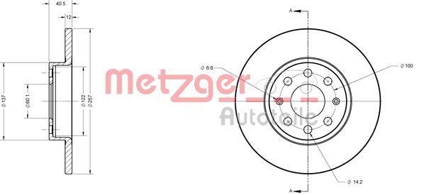 METZGER Első féktárcsa 6110246_METZ