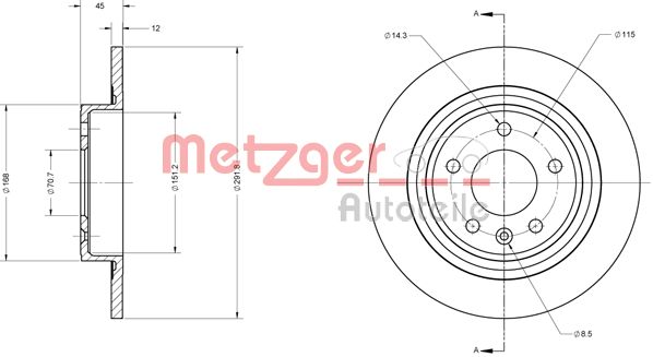 METZGER Hátsó féktárcsa 6110247_METZ