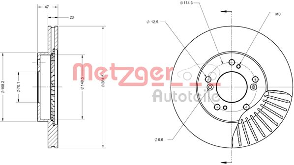 METZGER Első féktárcsa 6110249_METZ