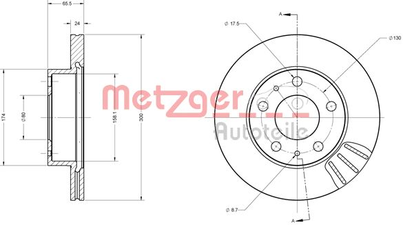 METZGER Első féktárcsa 6110252_METZ