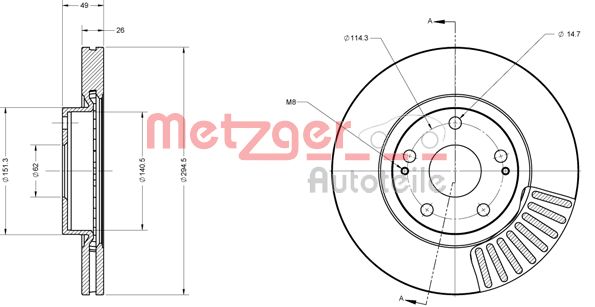 METZGER Első féktárcsa 6110276_METZ