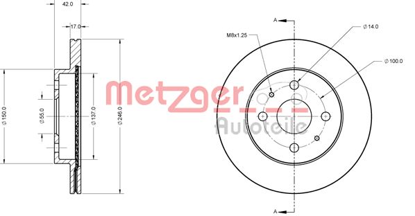 METZGER Első féktárcsa 6110277_METZ