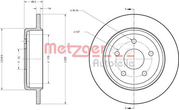 METZGER Hátsó féktárcsa 6110278_METZ