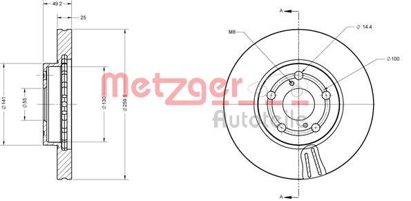 METZGER Első féktárcsa 6110280_METZ