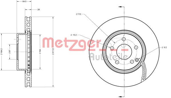 METZGER Első féktárcsa 6110304_METZ