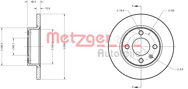 METZGER Első féktárcsa 6110309_METZ