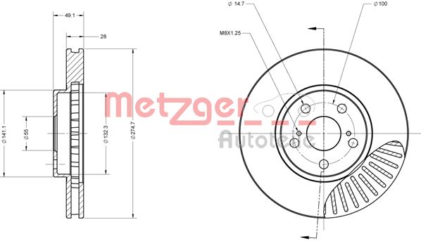 METZGER Első féktárcsa 6110315_METZ