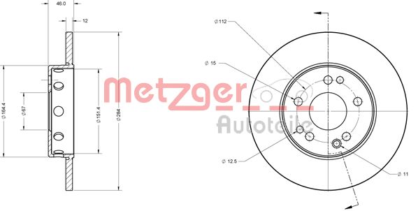 METZGER Első féktárcsa 6110325_METZ