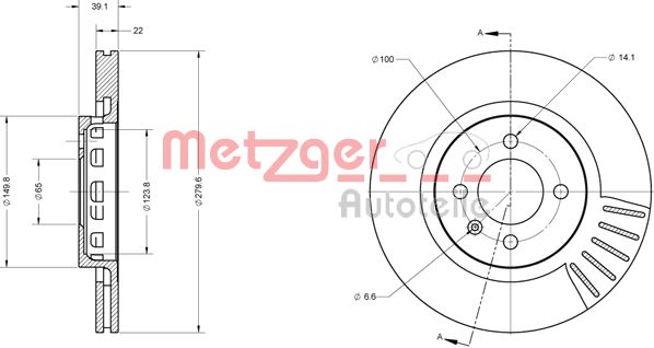 METZGER Első féktárcsa 6110337_METZ