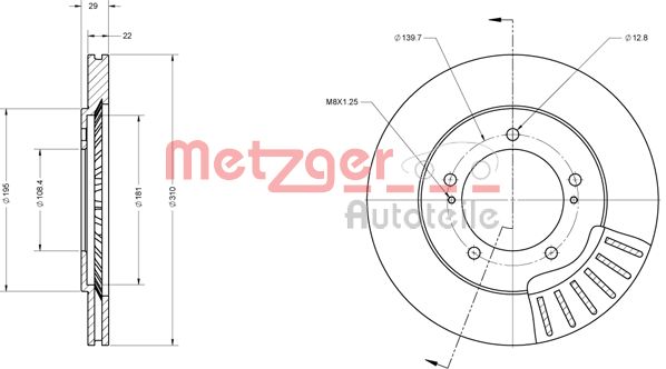 METZGER Első féktárcsa 6110347_METZ