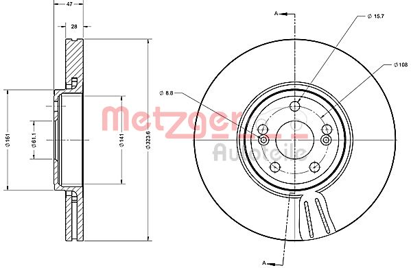 METZGER Első féktárcsa 6110349_METZ