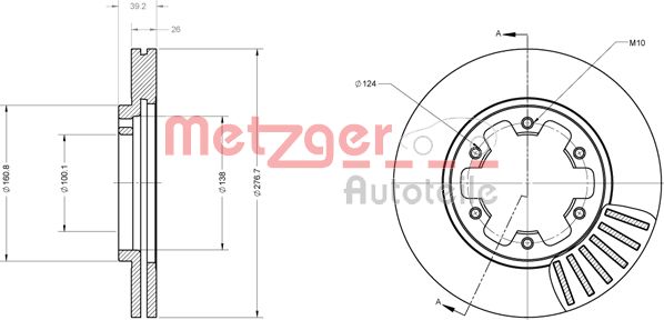 METZGER Első féktárcsa 6110357_METZ