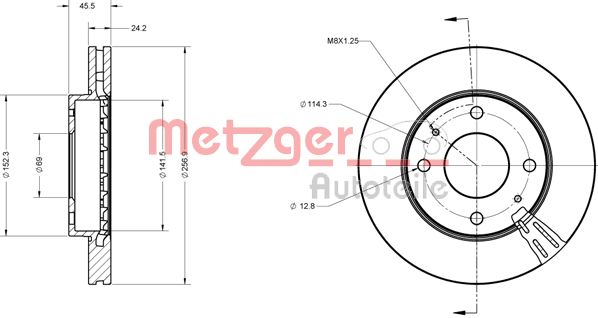 METZGER Első féktárcsa 6110358_METZ