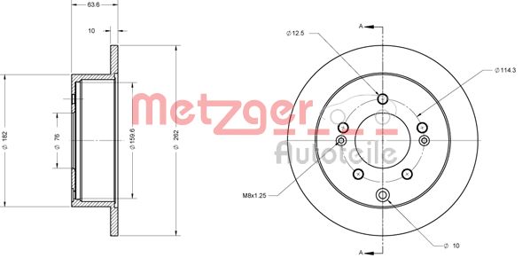 METZGER Hátsó féktárcsa 6110396_METZ