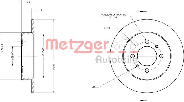 METZGER Hátsó féktárcsa 6110398_METZ