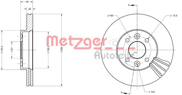 METZGER Első féktárcsa 6110406_METZ