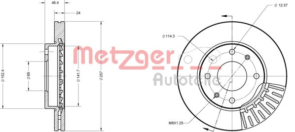 METZGER Első féktárcsa 6110433_METZ