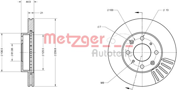 METZGER Első féktárcsa 6110454_METZ