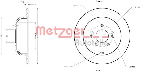 METZGER Hátsó féktárcsa 6110460_METZ