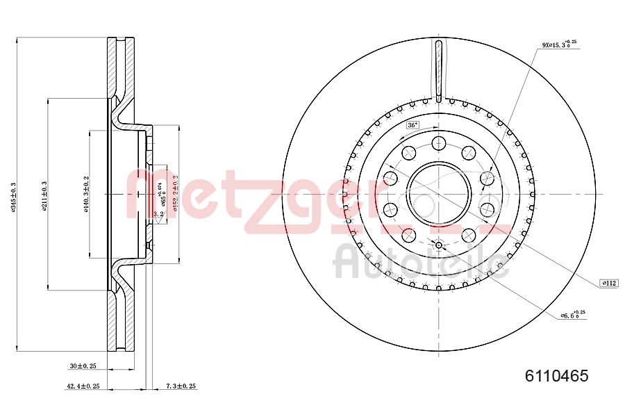 METZGER Első féktárcsa 6110465_METZ