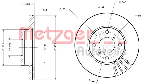 METZGER Első féktárcsa 6110470_METZ