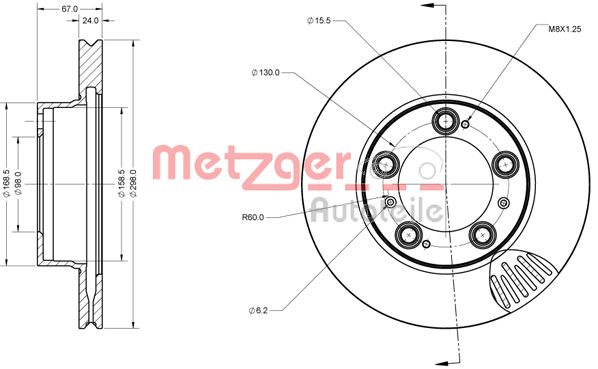 METZGER Első féktárcsa 6110477_METZ