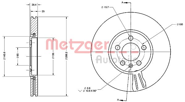 METZGER Első féktárcsa 6110483_METZ